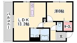 エレアージュ姫路駅南 1LDKの間取図画像