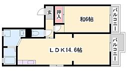 メゾン八代 1LDKの間取図画像