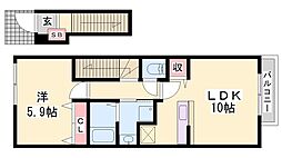 パークメゾン田寺2 1LDKの間取図画像