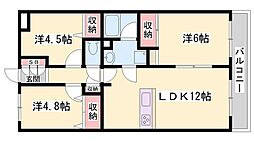 アルコラカーサ姫路土山 3LDKの間取図画像