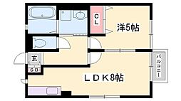 レトアKei 1LDKの間取図画像