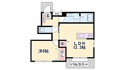 ブルック・パーク・サイド 1LDKの間取図画像