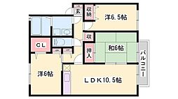 グレイスコートB 3LDKの間取図画像