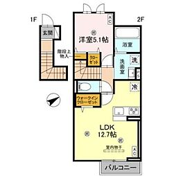 Anpool 1LDKの間取図画像