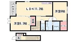 オヒア・レフア2 2LDKの間取図画像