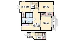 ヴィエルジュ大道 3LDKの間取図画像