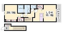 アモネスヒルズ姫路2 1LDKの間取図画像