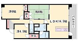 アゴラオーキッド富永 3LDKの間取図画像
