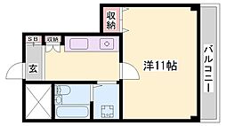 飾磨中村コーポ 1Kの間取図画像