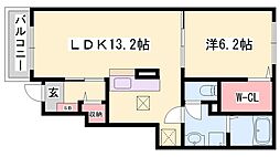 エレガンテヴィラ3 1LDKの間取図画像