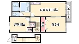 アボンデーレB 2階