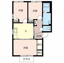 ハーブハイツ上滝野 3Kの間取図画像