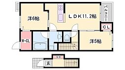 ファインコルソ5 2LDKの間取図画像