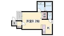 シティシングル ワンルームの間取図画像