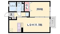 エルヴィラージュ 1LDKの間取図画像