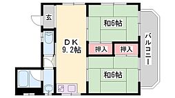 斉藤マンション 2DKの間取図画像