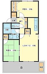 グリーンヒルズ 2LDKの間取図画像