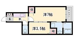 アサノ・モノカーメラ 1Kの間取図画像