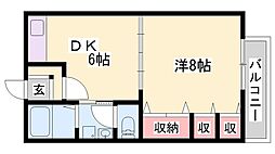 アンダンテ 1DKの間取図画像