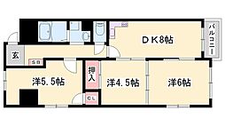 野里寺町中村コーポ 3DKの間取図画像