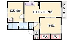 フォーレス御立東 2LDKの間取図画像