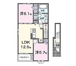 ジラソーレ・タデノ 2LDKの間取図画像