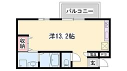 ラ・ベリーザ南今宿 ワンルームの間取図画像
