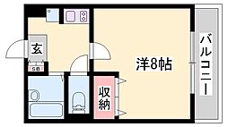 リッチウォーク市役所前A 1Kの間取図画像