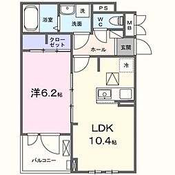 Sunlit 三木 1LDKの間取図画像