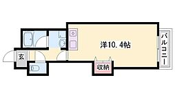 大栄・姫路北条レジデンス ワンルームの間取図画像