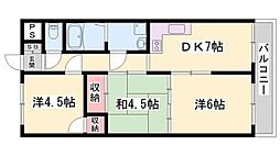 リープラス滝野社 3DKの間取図画像