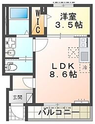 アヴェリア 1LDKの間取図画像