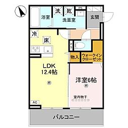 (仮称)D-ROOM北条1丁目PJ 1LDKの間取図画像
