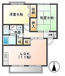 メゾンラスタ 2LDKの間取図画像