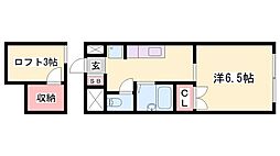 ヴィヴィール白浜 ワンルームの間取図画像