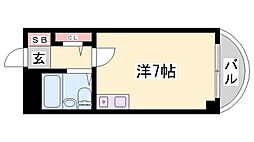 カルム白鷺 ワンルームの間取図画像