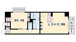 キャッスルコート博労町 1LDKの間取図画像