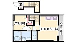 グランディール網干 1LDKの間取図画像