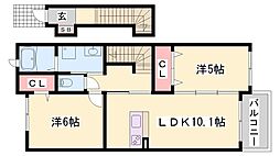 ジェネロシティーα 2LDKの間取図画像