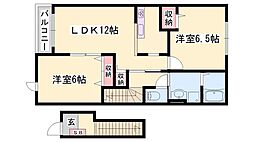 ベルアンジュ1 2LDKの間取図画像