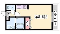 プラティークレーブ3 1Kの間取図画像