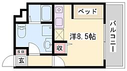 プライム英賀保 ワンルームの間取図画像