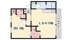 ハイツサンライフD 1LDKの間取図画像