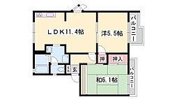 ベルハイツ野里 A棟 2階