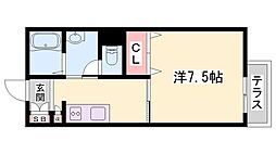インステージ繁昌A 1Kの間取図画像