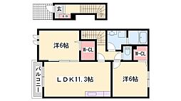 グランツメゾン2 2LDKの間取図画像