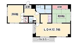 大栄・十二所前レジデンス 2LDKの間取図画像