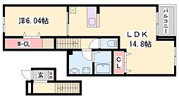 オーテリトワール 1LDKの間取図画像