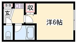 ゆめこーぽ 1Kの間取図画像