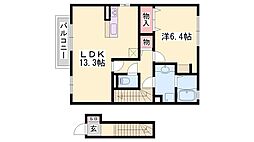 ブロッサム 1LDKの間取図画像